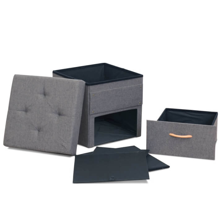 Taburet SULOT — šedá, více velikostí TYP 1 - 42×42×43 cm (obrázek 9)