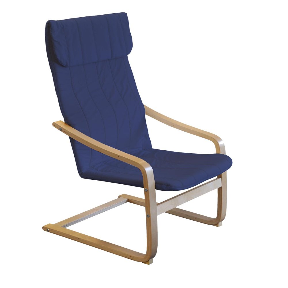 Relaxační pohupovací křeslo z ohýbaného dřeva ANAFI — masiv buk, více barev Modrá