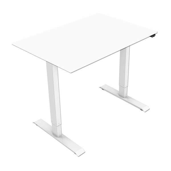 Elektricky výškově nastavitelný stůl POWERO — včetně desky, bílá, 75×140 cm