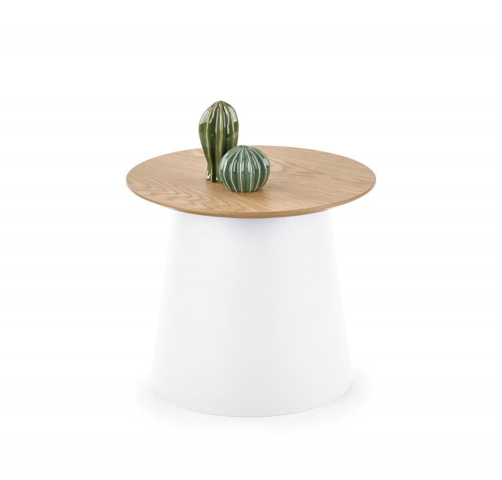 Konferenční stolek AZZURA –⁠ plast/dřevo, bílá