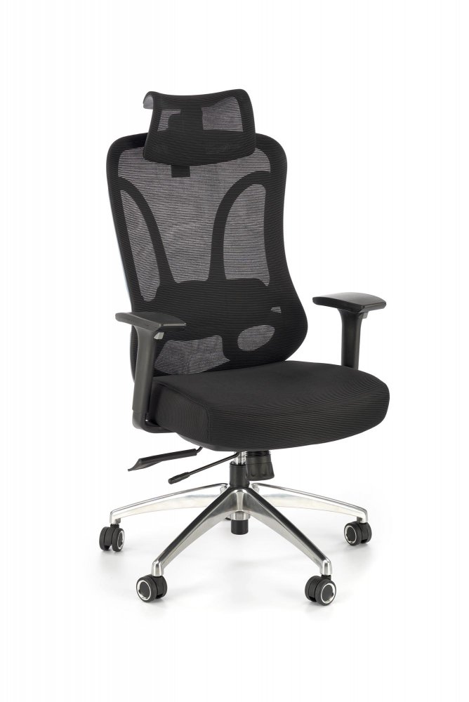 Kancelářská ergonomická židle GILBERTO — kov, látka, síť, černá Halmar (obrázek 18)
