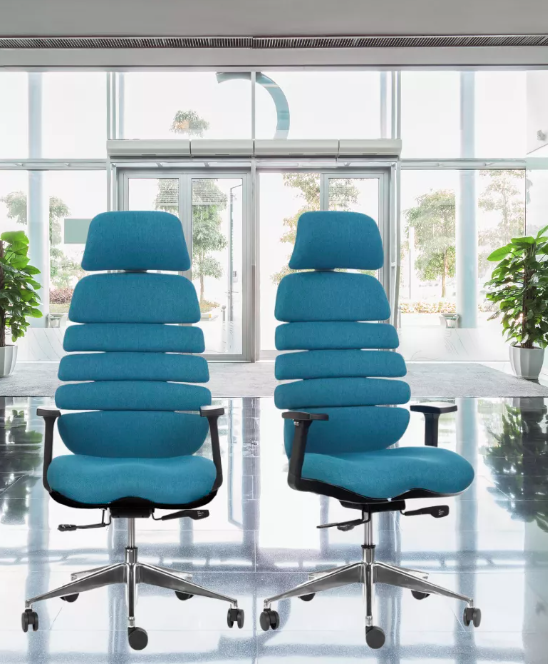 Kancelářská ergonomická židle SPINE s podhlavníkem — látka, nosnost 130 kg, více barev Šedá (obrázek 29)
