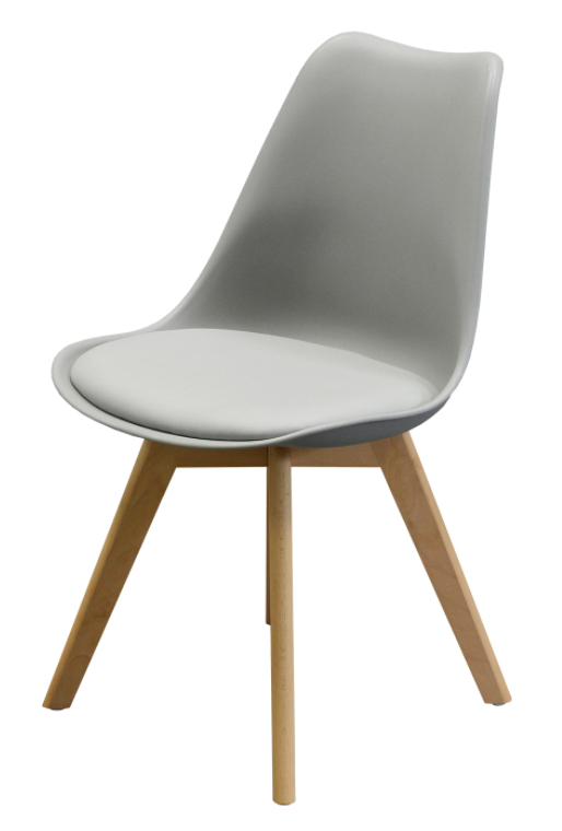 Levně Jídelní židle QUATRO – plast, masiv buk/plast, šedá