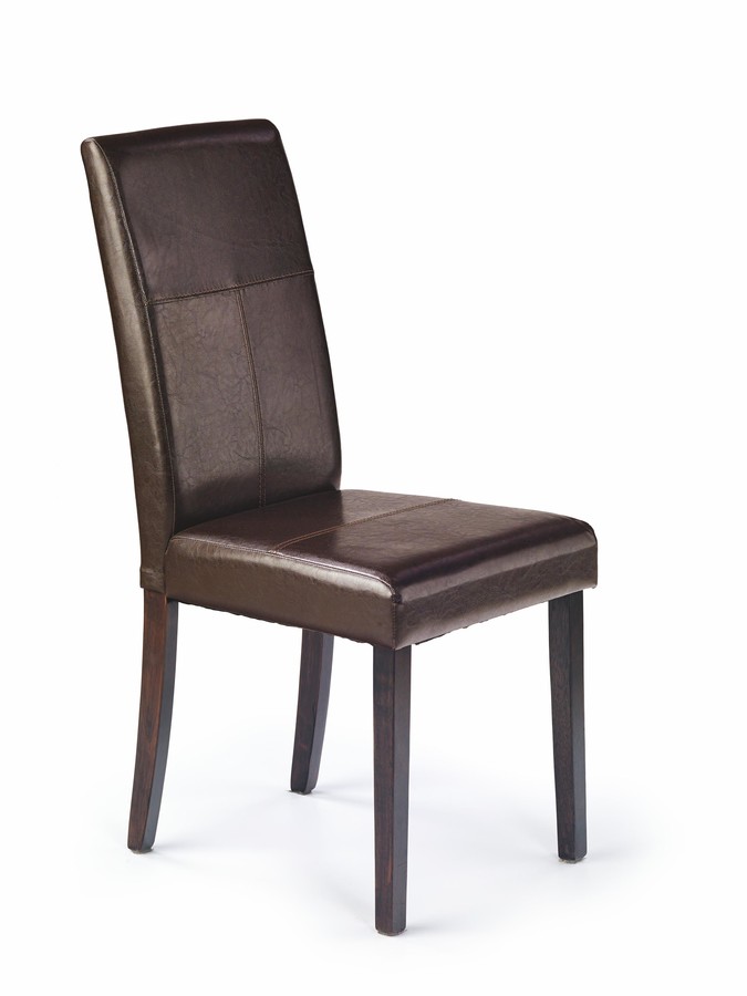 Jídelní židle KERRY BIS – masiv, ekokůže, tmavě hnědá