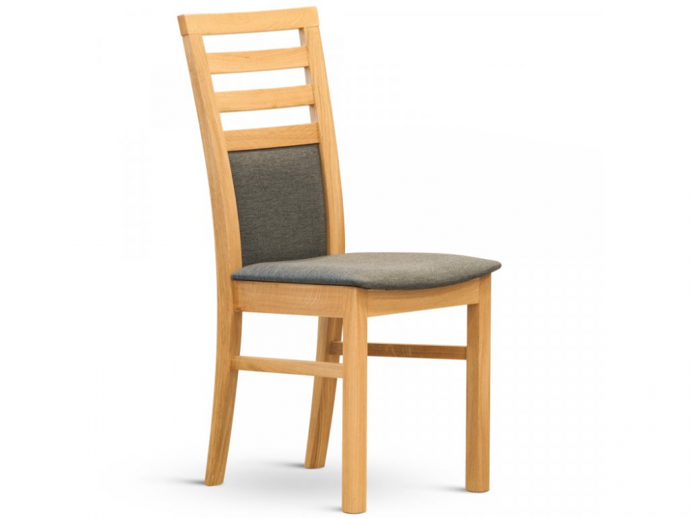 Jídelní dřevěná židle BART — dub, masiv, látka, více barev Antracite 12