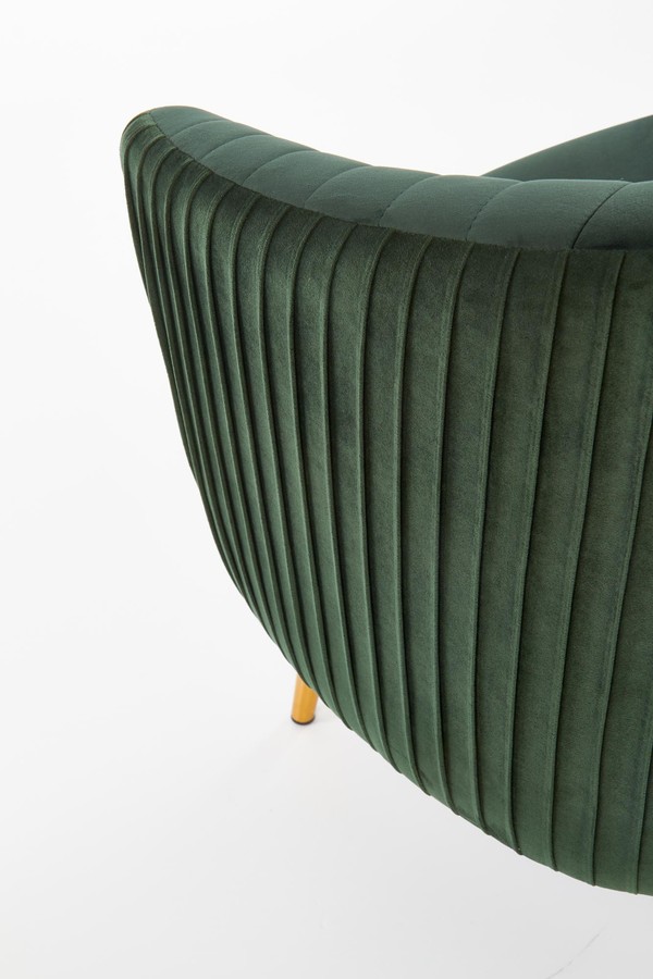 Designové křeslo CROWN — kov, látka, zelená Halmar (obrázek 3)