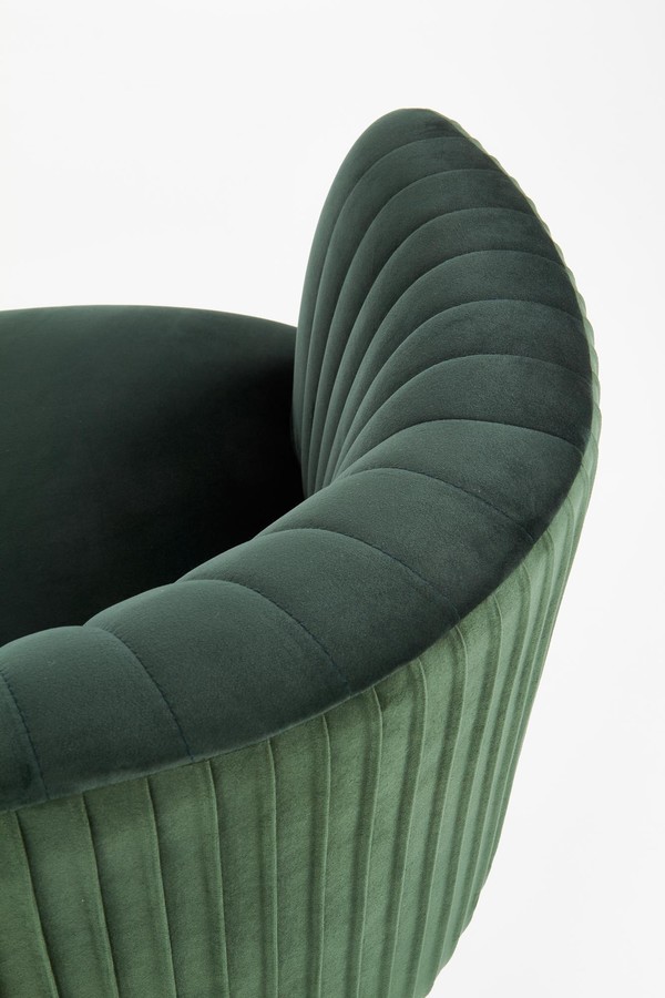 Designové křeslo CROWN — kov, látka, zelená Halmar (obrázek 4)