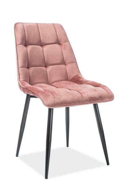 Jídelní židle CHIC — kov, látka, černá / více barev Růžová