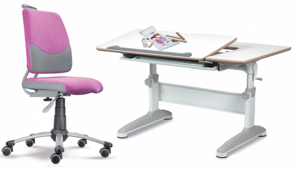 Dětský set Mayer – rostoucí židle ACTIKID A3 SMILE a rostoucí stůl EXPERT, růžový
