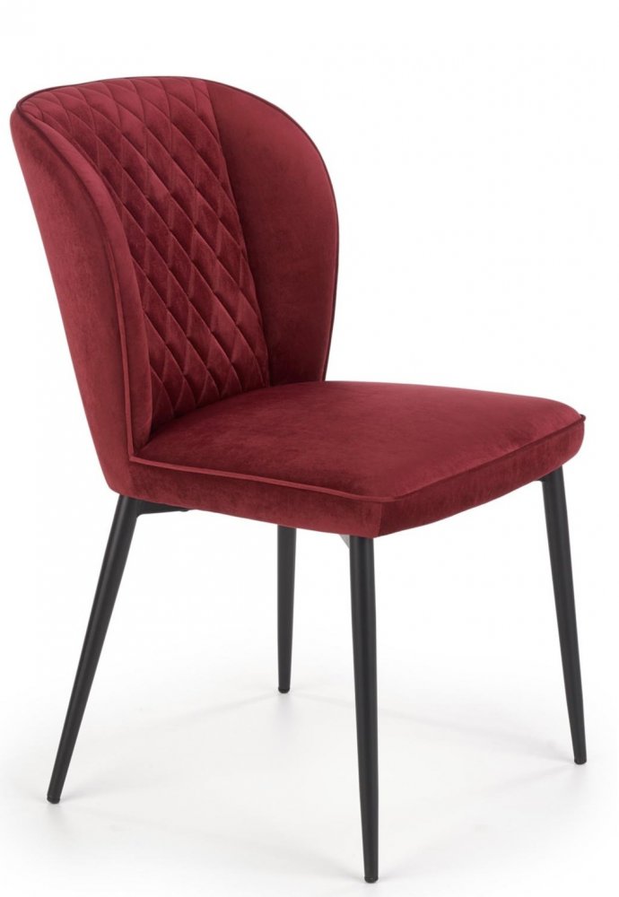 Jídelní židle MANNY – samet, více barev Červená