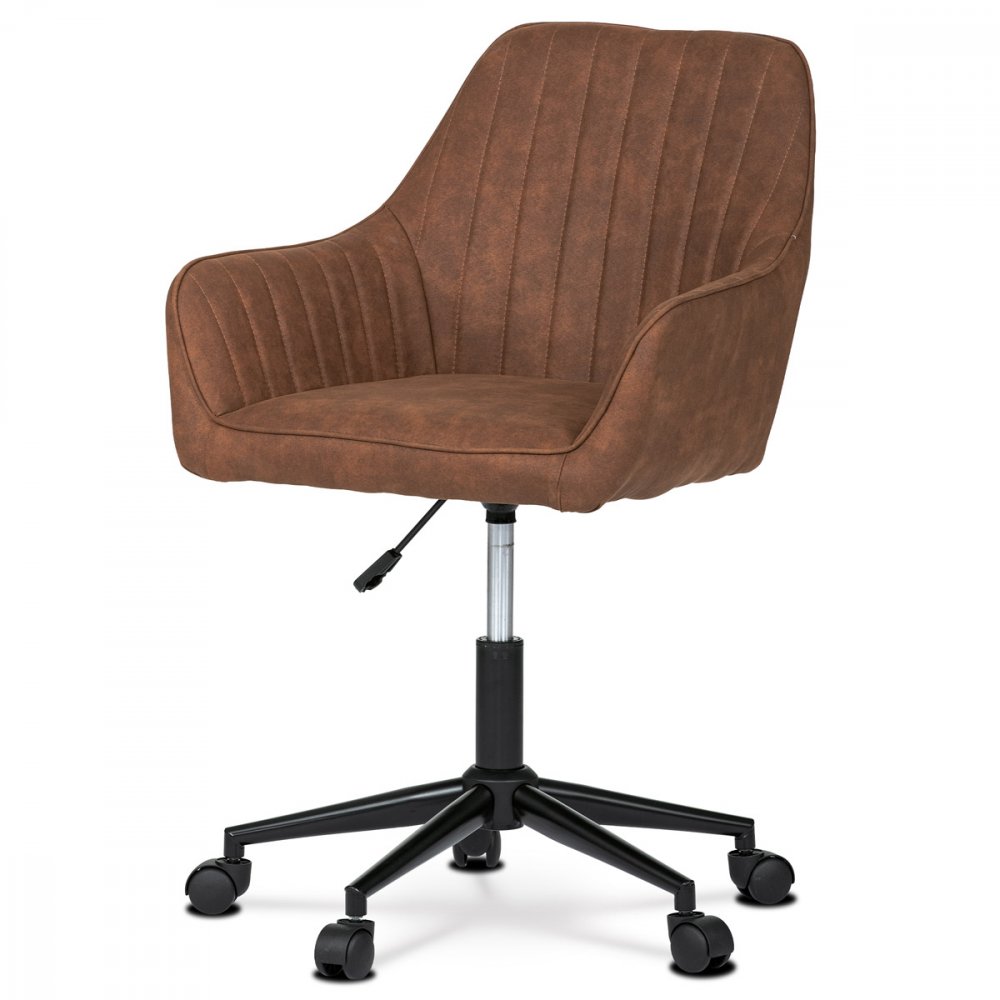 Kancelářská otočná židle FRANK – látka, hnědá