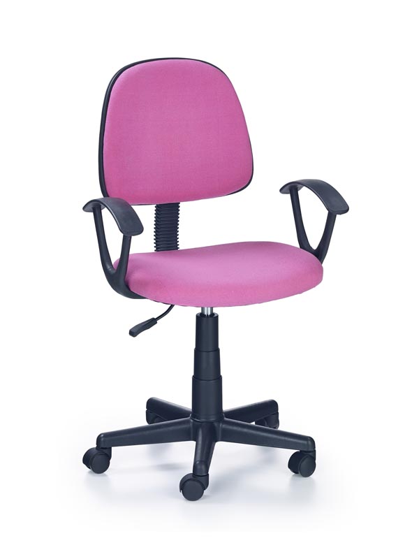 Dětská židle na kolečkách DARIAN — látka, růžová