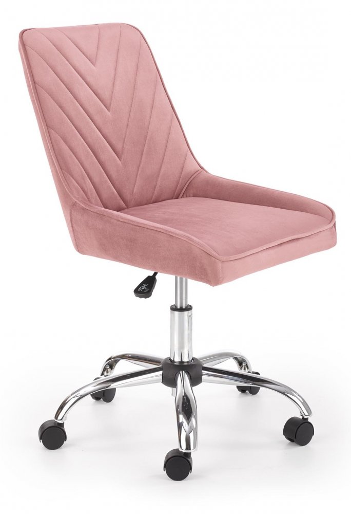 Dětská židle na kolečkách RICO – samet, růžová