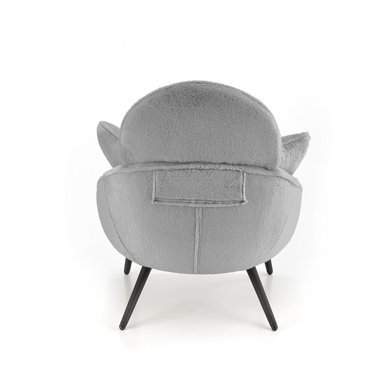 Designové křeslo MERRY s polštáři - ocel, látka, šedá Halmar (obrázek 3)