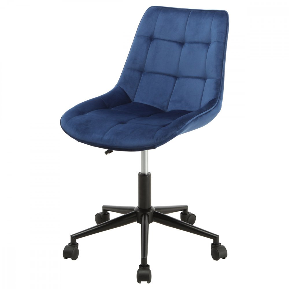 Otočná pracovní židle GAVIS — kov, látka, modrá