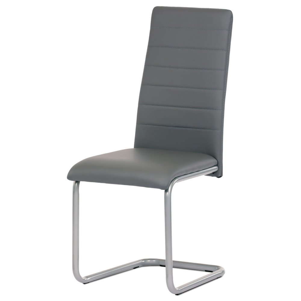 Jídelní židle ATLA — kov, ekokůže, více barev Šedá