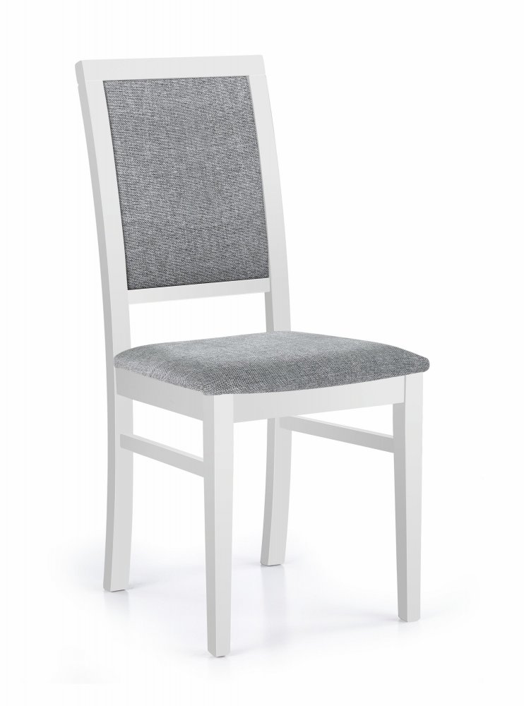 Jídelní židle SYLWEK – masiv, látka, více barev bílá / šedá