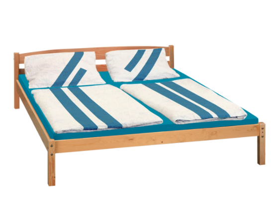 Dvoulůžková postel CAPS — masiv, 140x200 cm