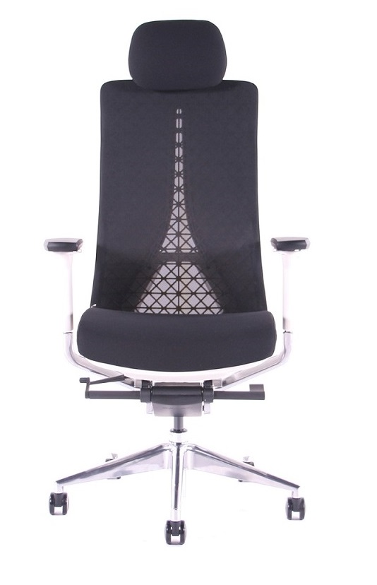 Kancelářská ergonomická židle Sego EGO WHITE — černá/bílá, nosnost 140 kg