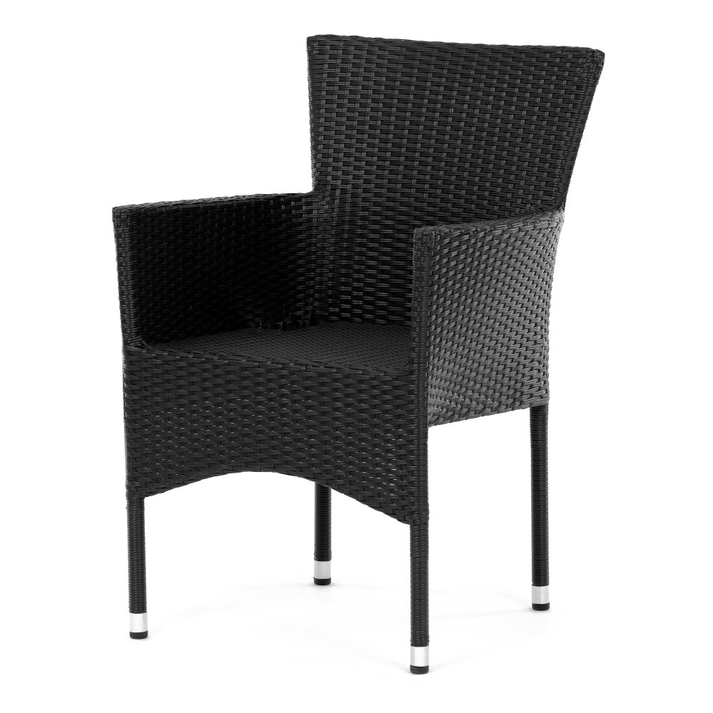 Zahradní židle GRILON – kov, polyratan, více barev Černá