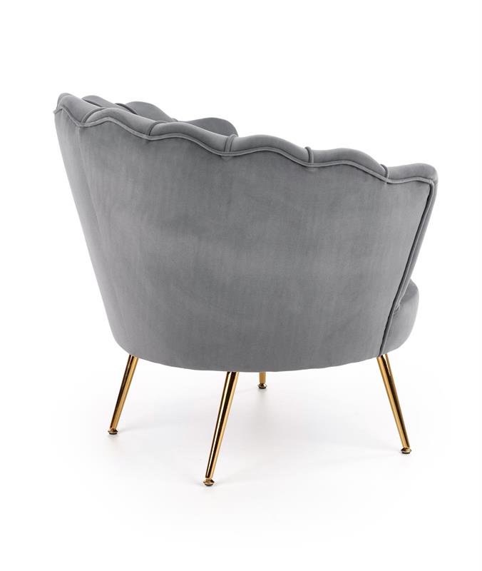 Designové křeslo AMORINITO — kov, šedá látka Halmar (obrázek 9)