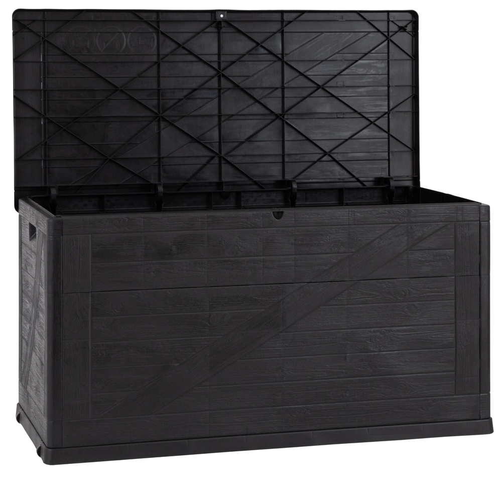Levně WOOD zahradní plastový úložný box 420 L - grafit
