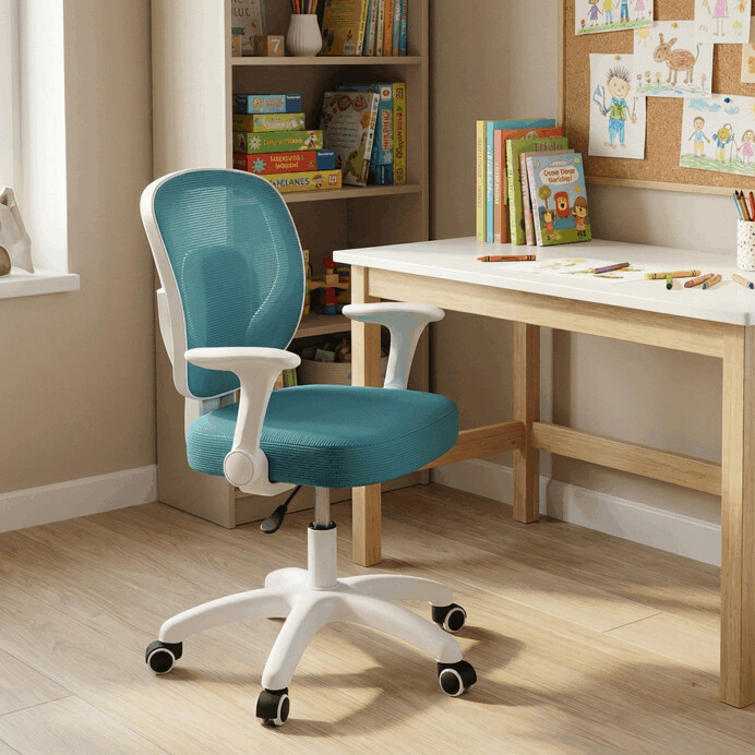 Detská výškovo nastaviteľná stolička AERO – modrá sieťovina Autronic