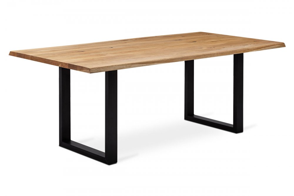 Jídelní stůl LARVIK – 180x90x75 cm, ocel / masiv dub