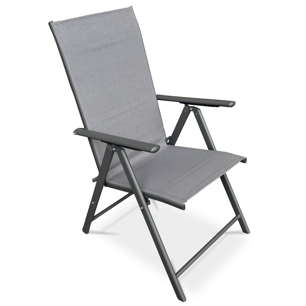 Zahradní židle GRIS –  kov, síťovina, šedá Autronic