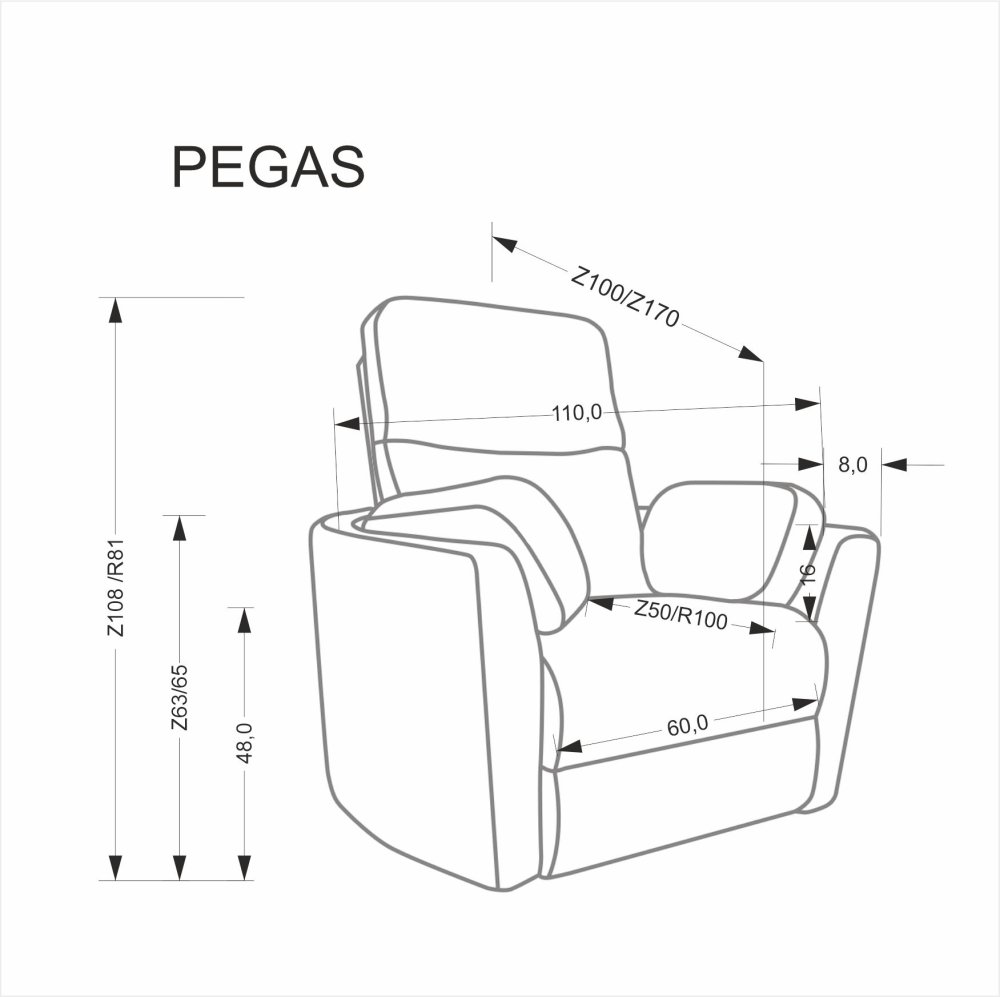 TV křeslo PEGAS s elektrickým polohováním – béžová (obrázek 7)