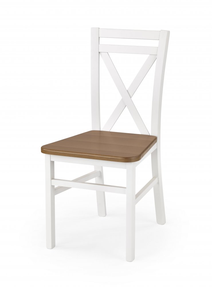 Dřevěná jídelní židle DARIUSZ 2 – masiv, více barev Bílá / Olše