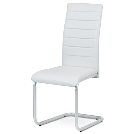 Jídelní židle BREMA — kov, ekokůže, šedá / více barev Bílá