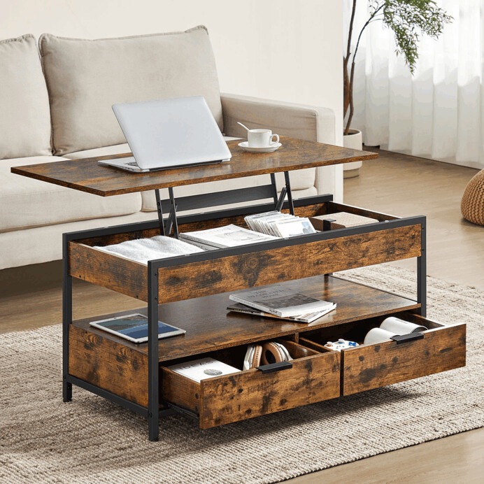 Industriálny konferenčný stolík MESA s úložným priestorom Autronic