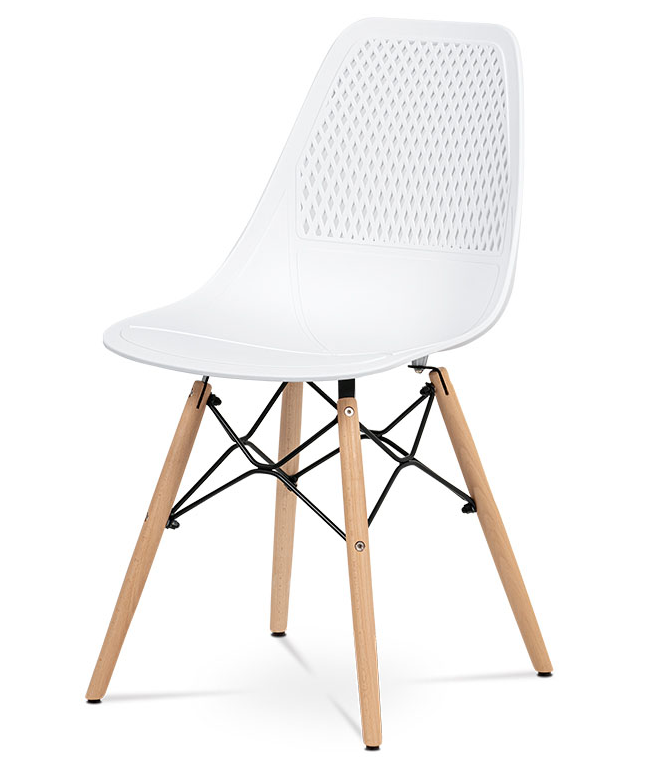 Jídelní židle RAYTON — masiv buk/kov, více barev Bílá