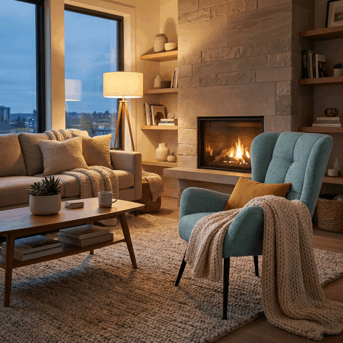 Elegantné modré kreslo ušiak HUG – Autronic