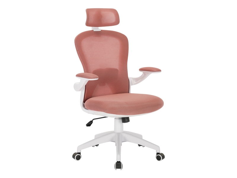 Kancelářská otočná židle LENNY s podhlavníkem — síť, více barev Růžová