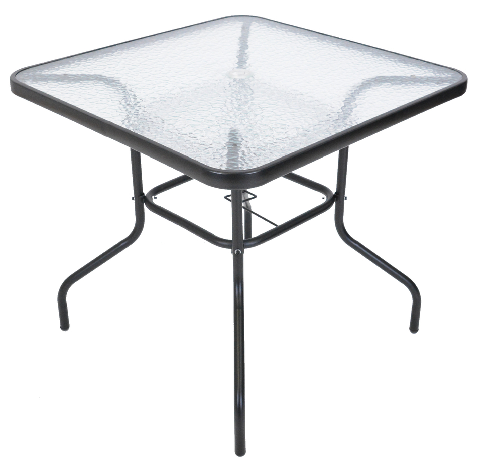 Levně Zahradní stůl ZWMT 80x80 cm kovový se skleněnou deskou