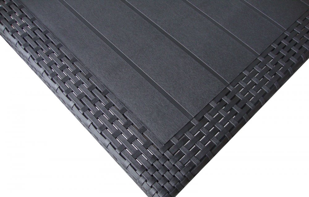 Zahradní stolek JACK — antracit, plast, imitace ratanu Bibl