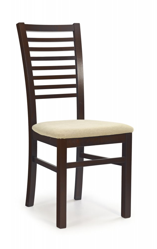Jídelní židle GERARD 6 –samet, masiv, více barev Tmavý ořech / béžová