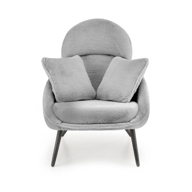 Designové křeslo MERRY s polštáři - ocel, látka, šedá Halmar (obrázek 4)