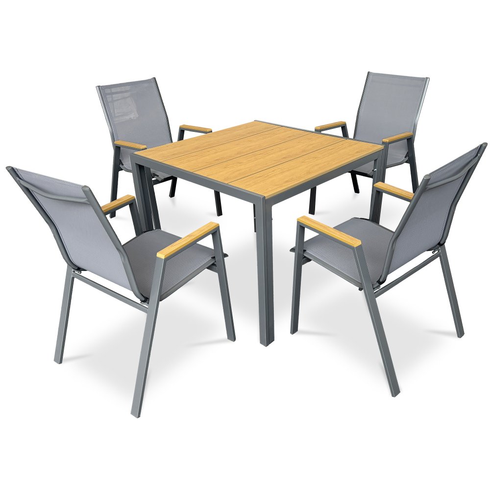 Zahradní židle METRA– kov, síťovina, šedá Autronic