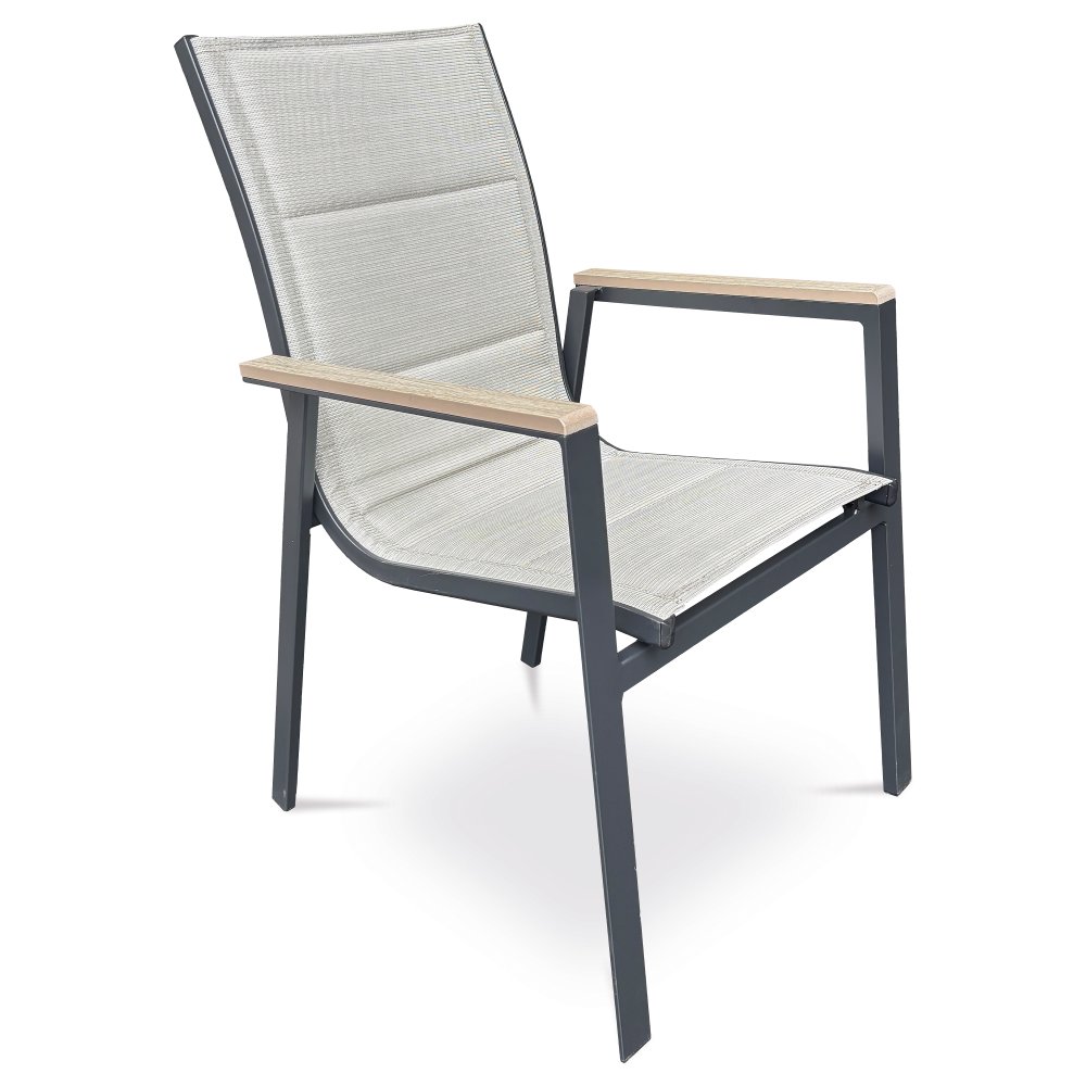 Zahradní židle ZEDRA – hliník, síťovina, více barev Antracitová