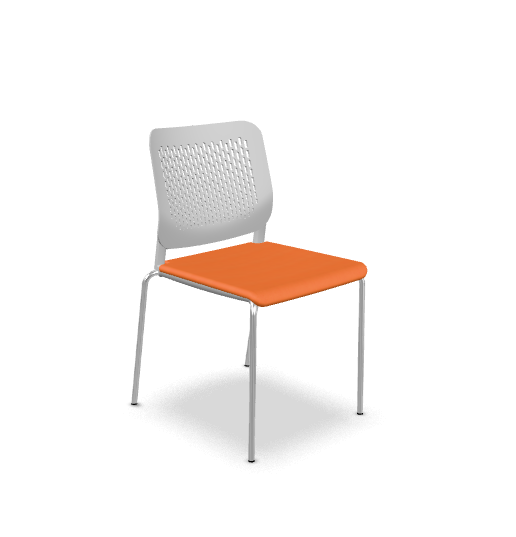 Konferenční židle TIME 171-N4 – šedý plast, čalouněný sedák, více barev, LD Seating CSE05 - oranžová