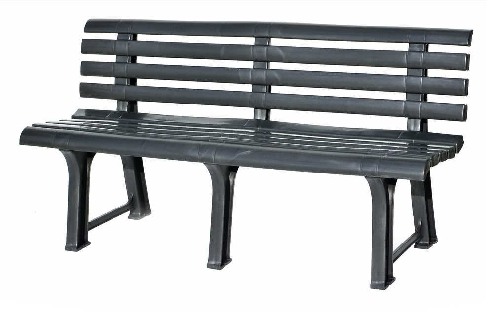 Zahradní lavice MUSKA — plast, grafit, nosnost 240 kg Bibl