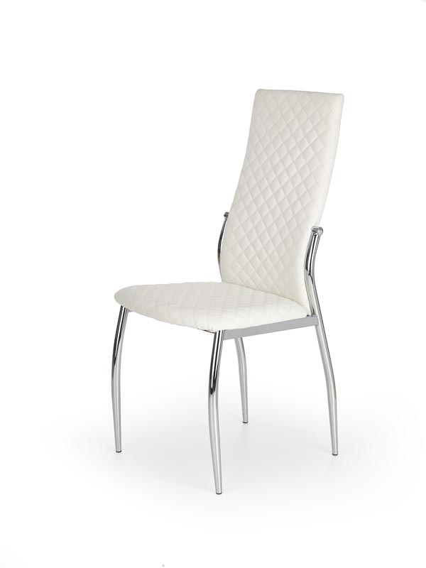Jedálenská stolička RAINER – oceľ, ekokoža, viac farieb Biela