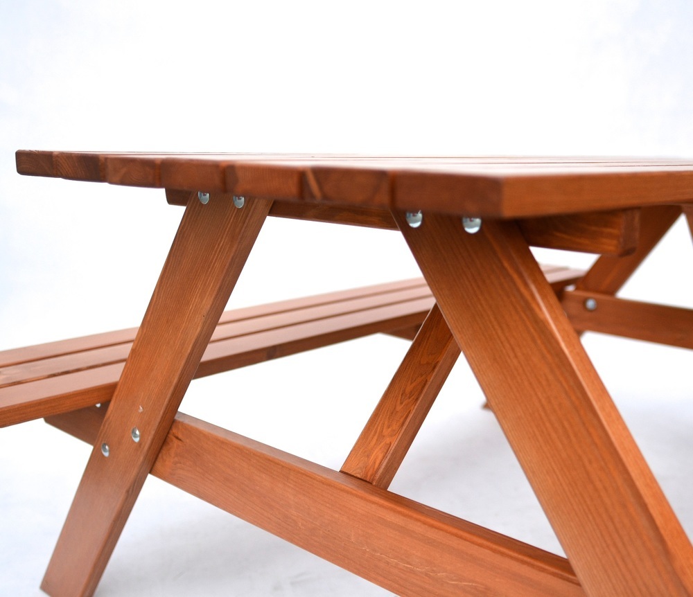 PIKNIK zahradní set dřevěný - 180 cm - lakovaný (obrázek 4)