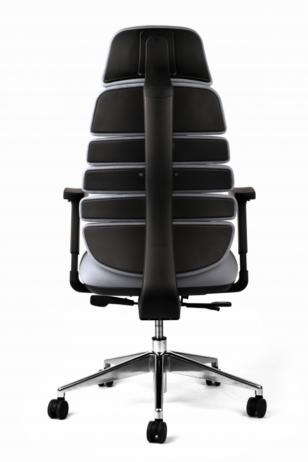 Kancelářská ergonomická židle SPINE s podhlavníkem — látka, nosnost 130 kg, více barev Šedá (obrázek 14)