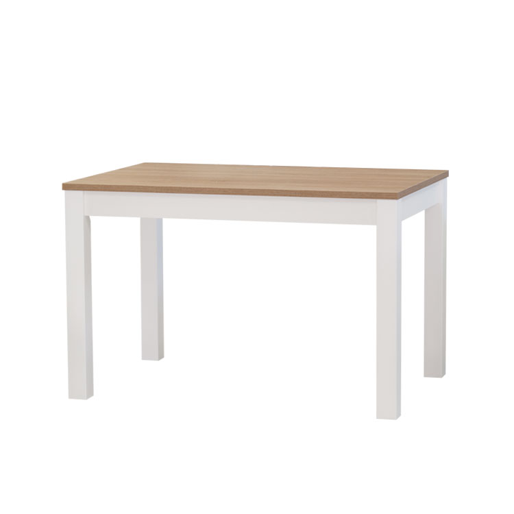 Jídelní stůl CASA Mia (120 x 80 cm + 40 rozklad) – deska dub halifax tabák/ podnož bílá (vzorek z prodejny)