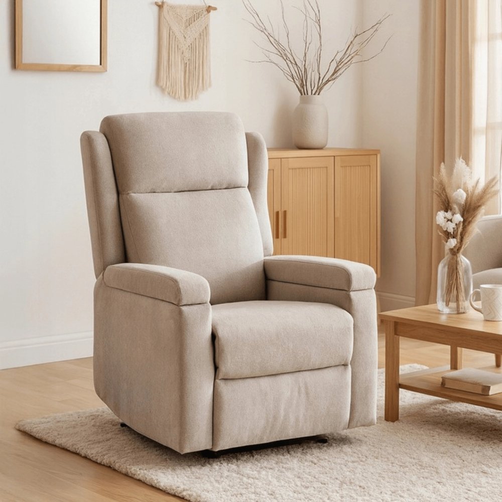 Elegantné masážne kreslo SEBASTIAN v béžovej látke