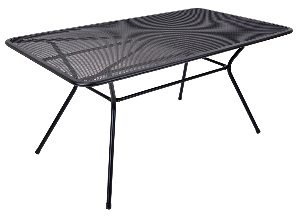 Levně Zahradní stůl PATIO – kov, černá, drátěný design, 160x90 cm